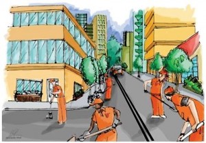 voluntarios limpeza rua arte